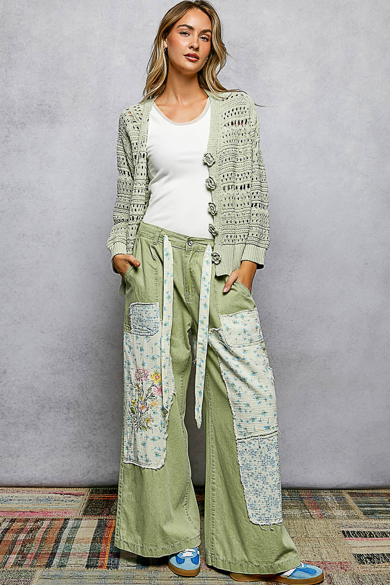 Preorder: 3D Floral Buttons Long Sleeve Thin Sweater Knit Cardigan by POL (ETA: May) - BFF Here