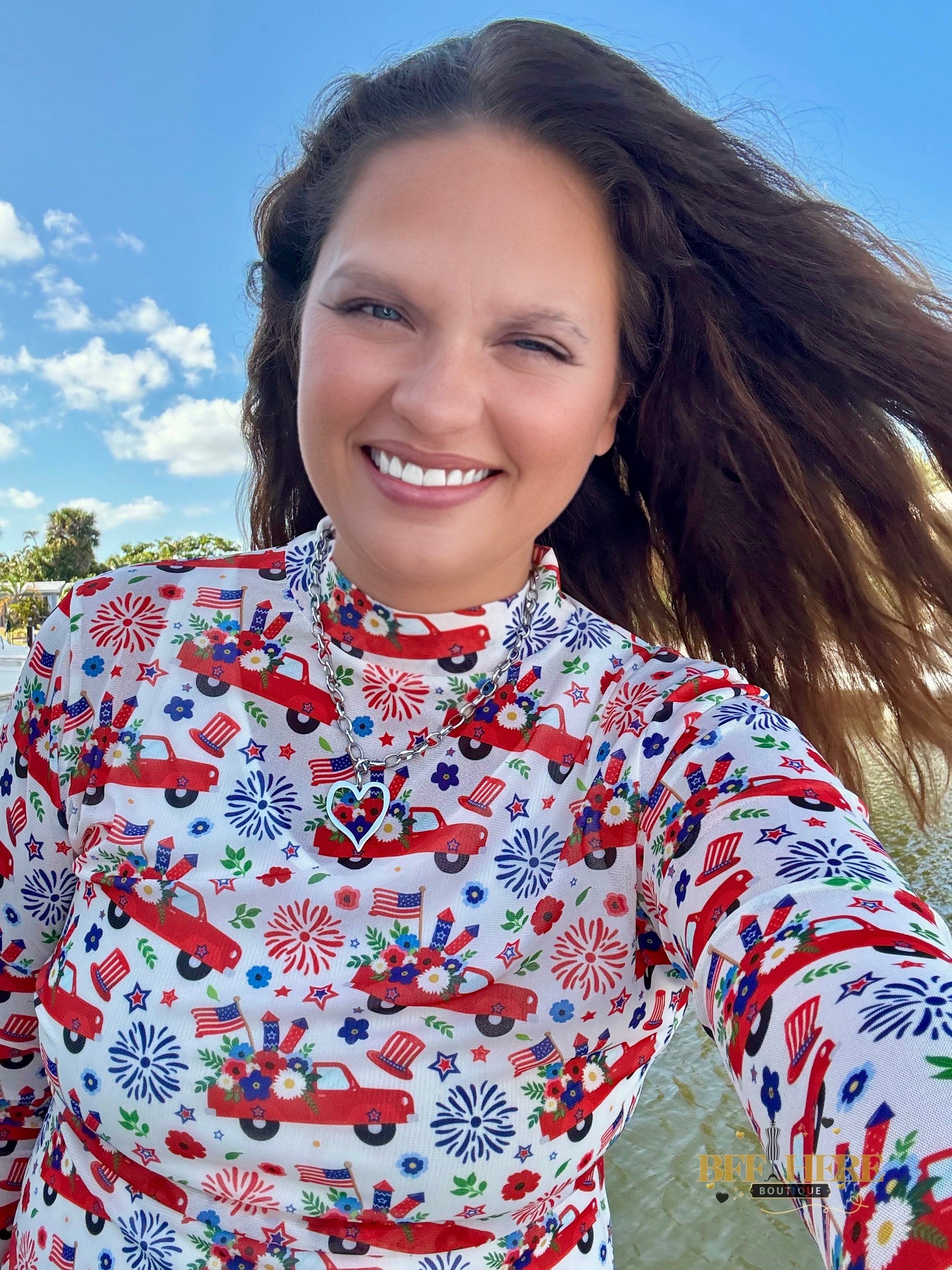 Freedom and Fireworks Mesh Top by Sterling Kreek - BFF Here