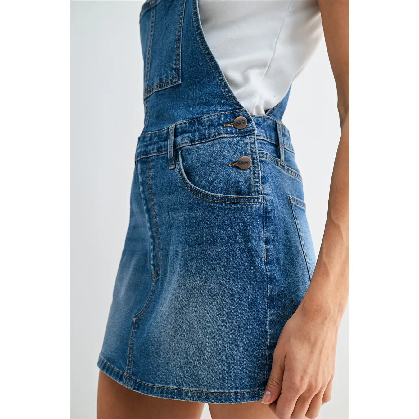 Bib Overall Mini Dress / River Bed by Mica Denim (ARRAY) — Ships 2-3 weeks - BFF Here