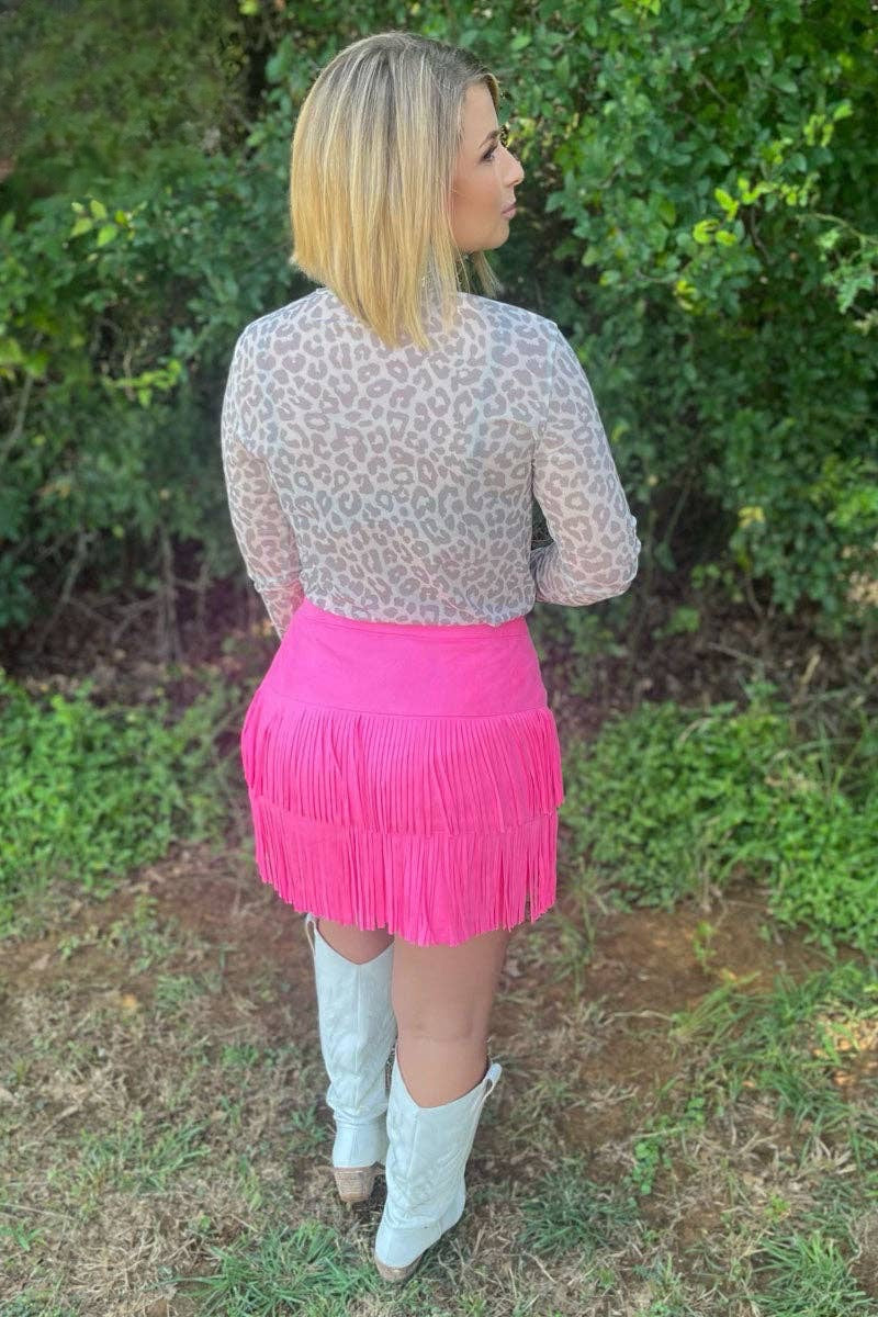Fort Worth Fringe Skirt by Sterling Kreek / Pink - BFF Here