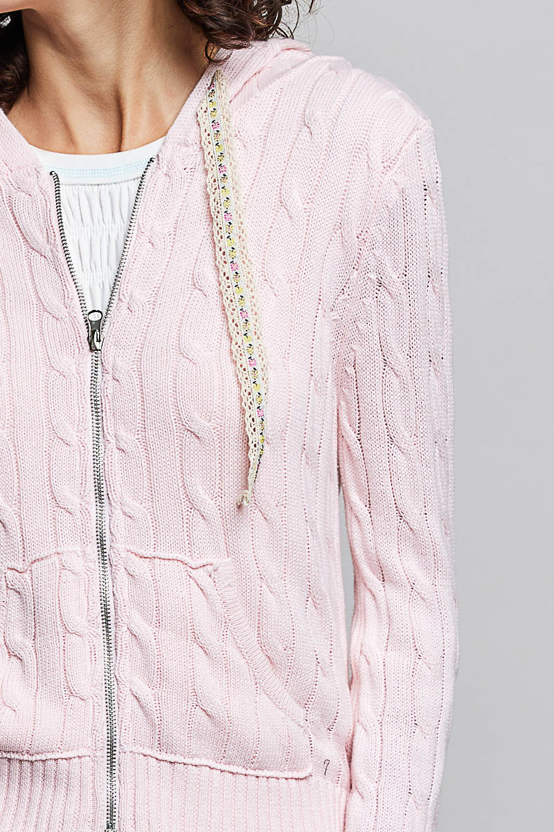 Full Sleeve Solid Acrylic Sweater Hoodie Zip Up Knit Top by POL (Ships 2-3 weeks) - BFF Here