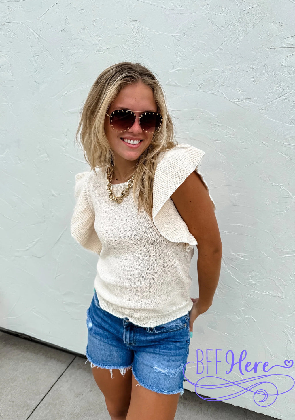 PREORDER: Chic Frills: Ruffle Sleeve Knit Top / Choice of Color by Jodifl (Ships Beginning of April) - BFF Here