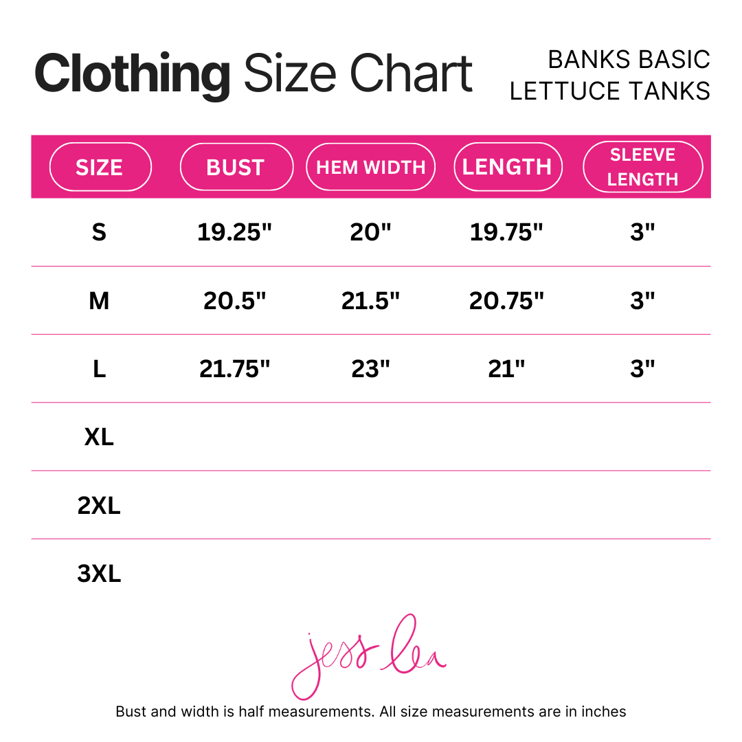 Banks Basic Lettuce Tank by Jess Lea (Choice of Color) - BFF Here