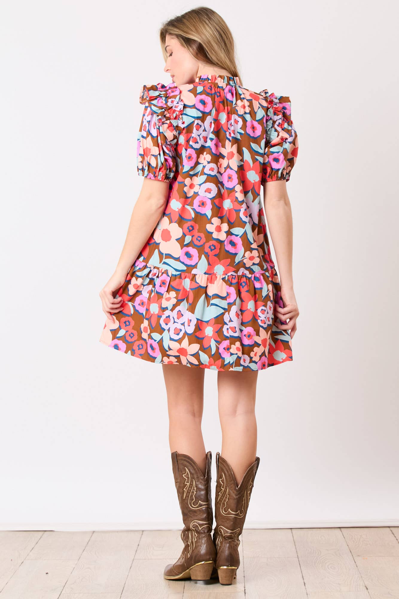 Summer Blossoms: Bold Floral Print Dress - BFF Here