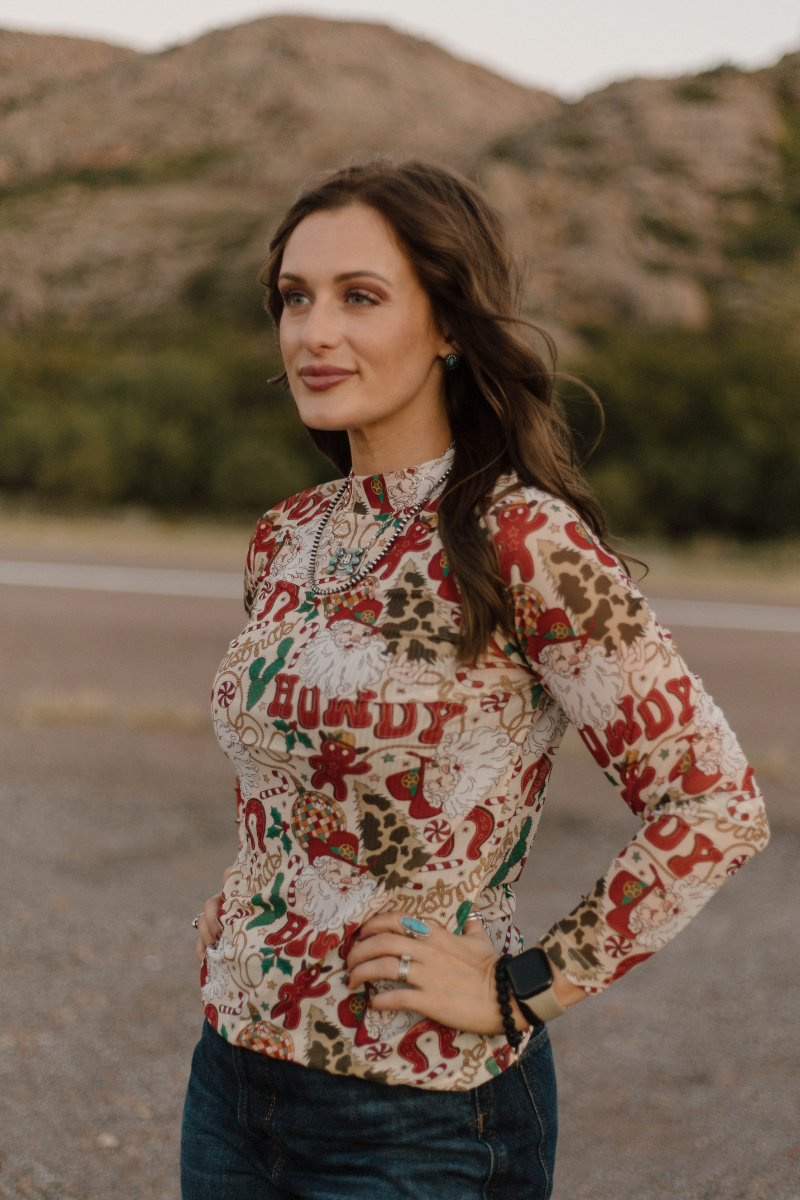Howdy Santa Mesh Top by Sterling Kreek - BFF Here