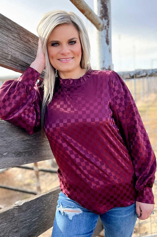 Merry In Cranberry Top by Sterling Kreek