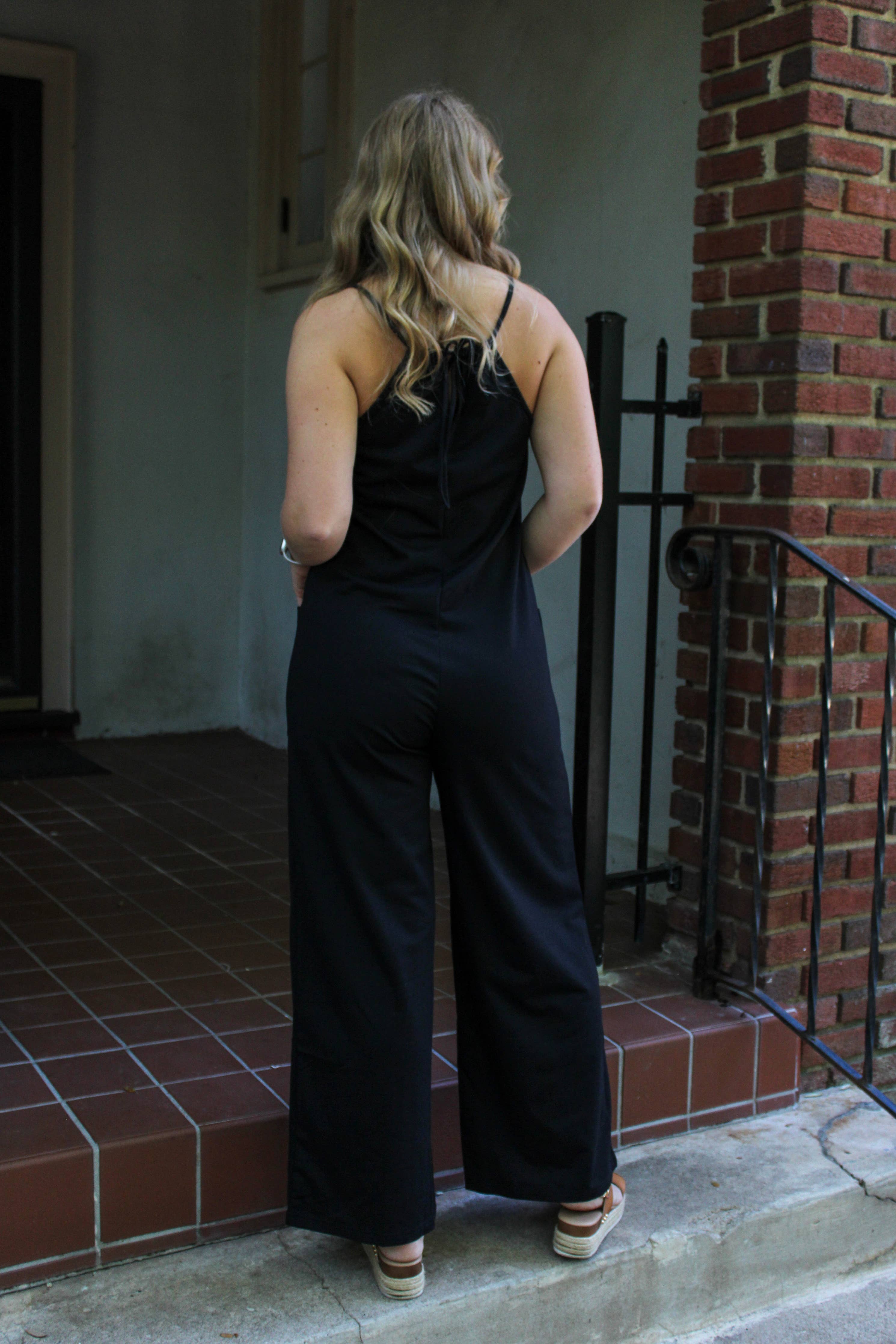 PREORDER: Sassy Black Wide Leg Jumpsuit (Ships End of July) - BFF Here