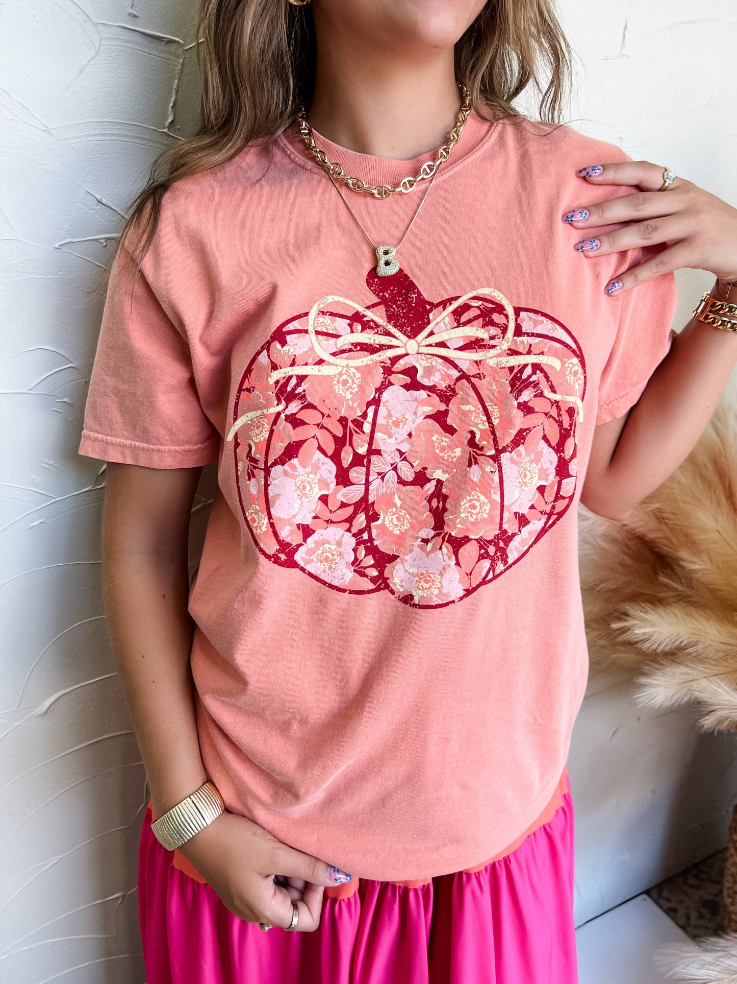 Harvest Floral Pumpkin Tee - BFF Here