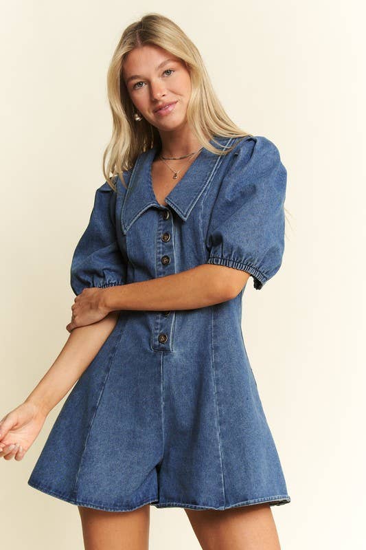 Denim Darling Button-Up Romper by Jade by Jane - BFF Here