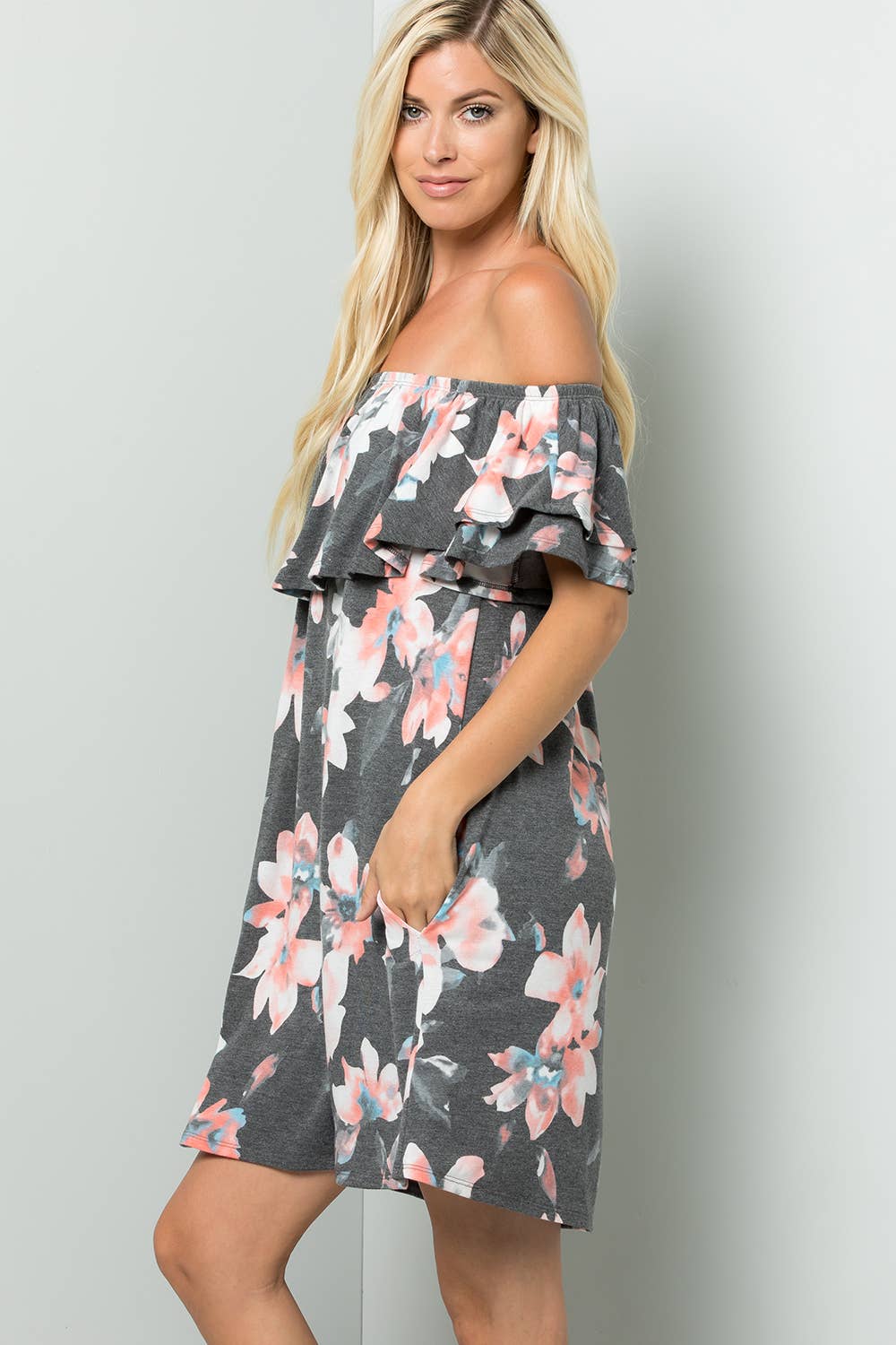 Petal Whispers Off-Shoulder Dress - BFF Here