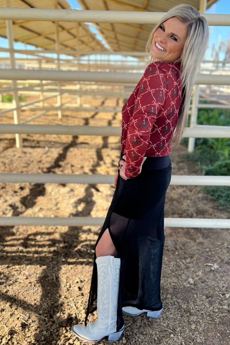 Bronc & Bows Mesh Top by Sterling Kreek - BFF Here