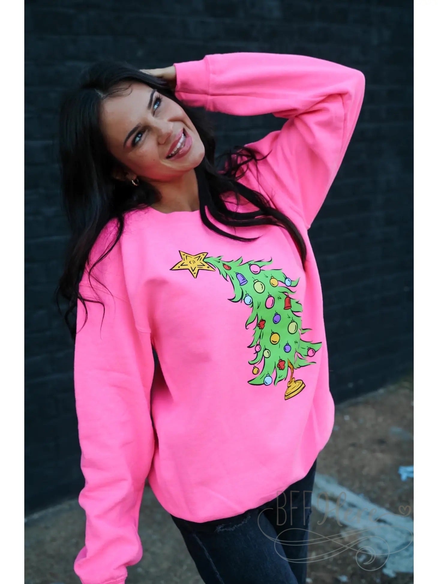 Who Christmas Tree Sweatshirt - BFF Here