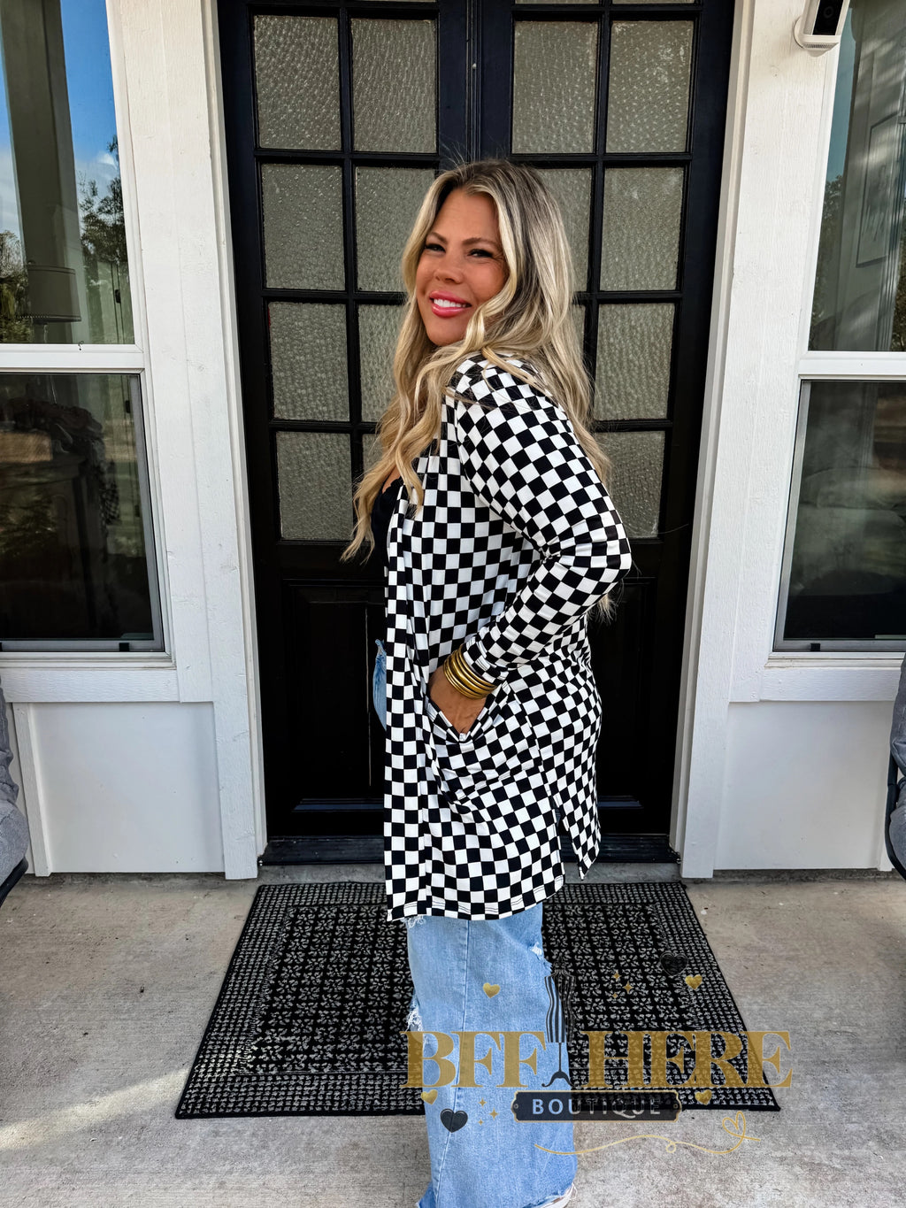 Letty Checker Cardigan by Blakeley - BFF Here