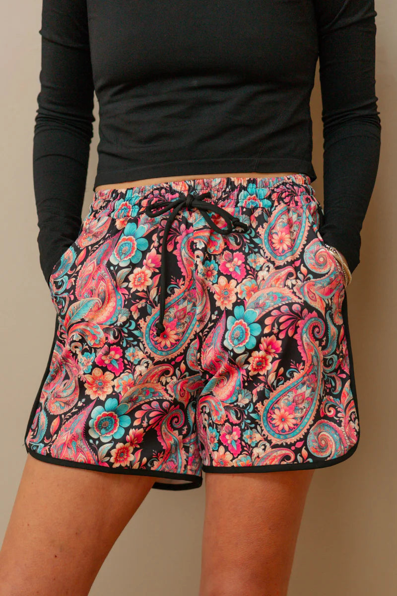 Midnight Bloom Long Shorts by Sterling Kreek - BFF Here