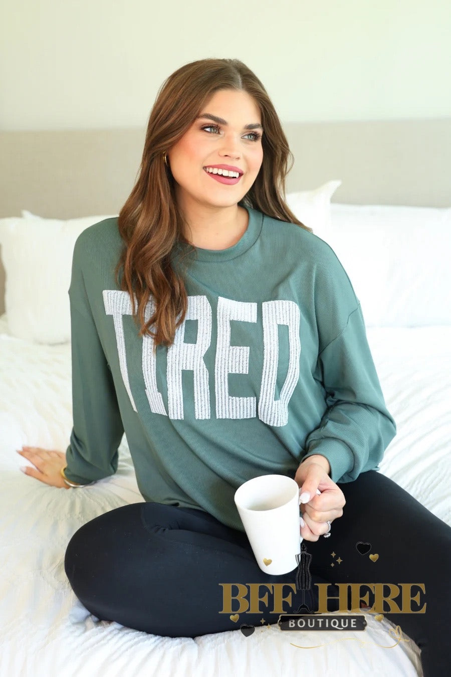 Tired Embroidered Ribbed Pullover by Jess Lea - BFF Here