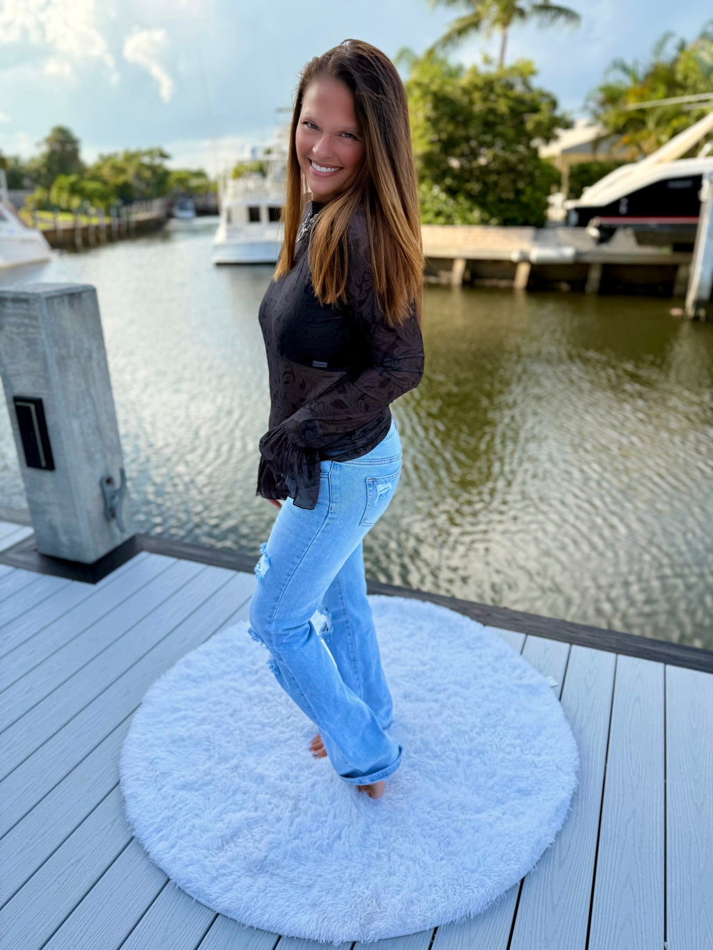Tooled In Black Mesh Top by Sterling Kreek - BFF Here
