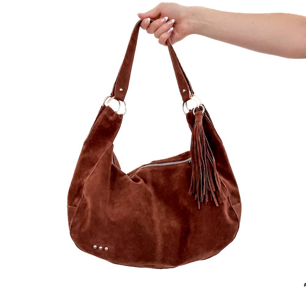 Hazel Hobo Shoulder Bag with Tassel by Pretty Simple - BFF Here