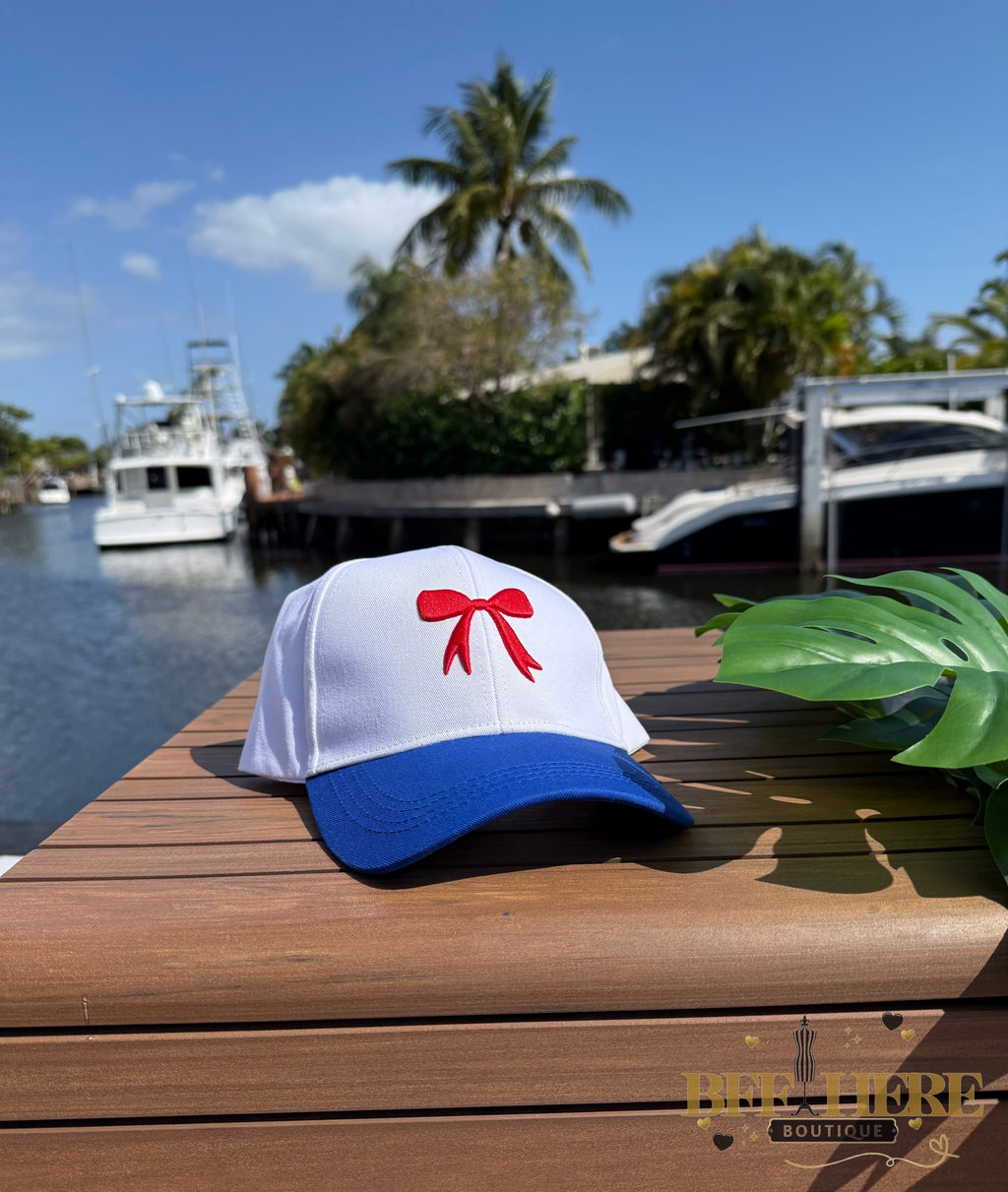 Mila Bow Hat / Red & Blue by Jess Lea - BFF Here