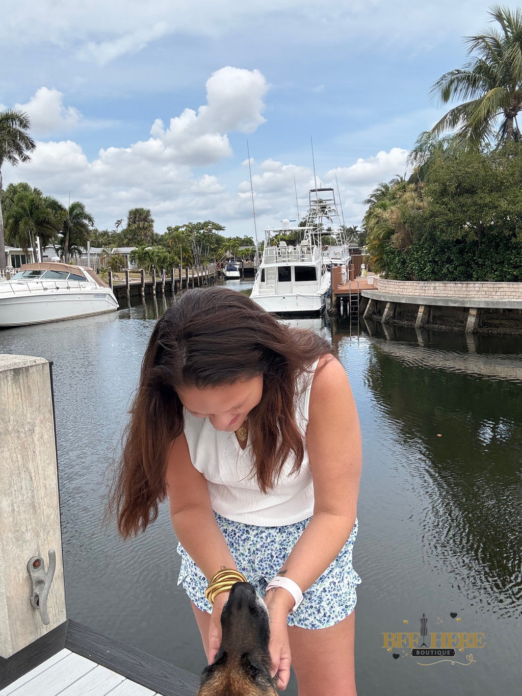 Sunny Strolls High Waisted Shorts / Blue Floral by Jess Lea - BFF Here