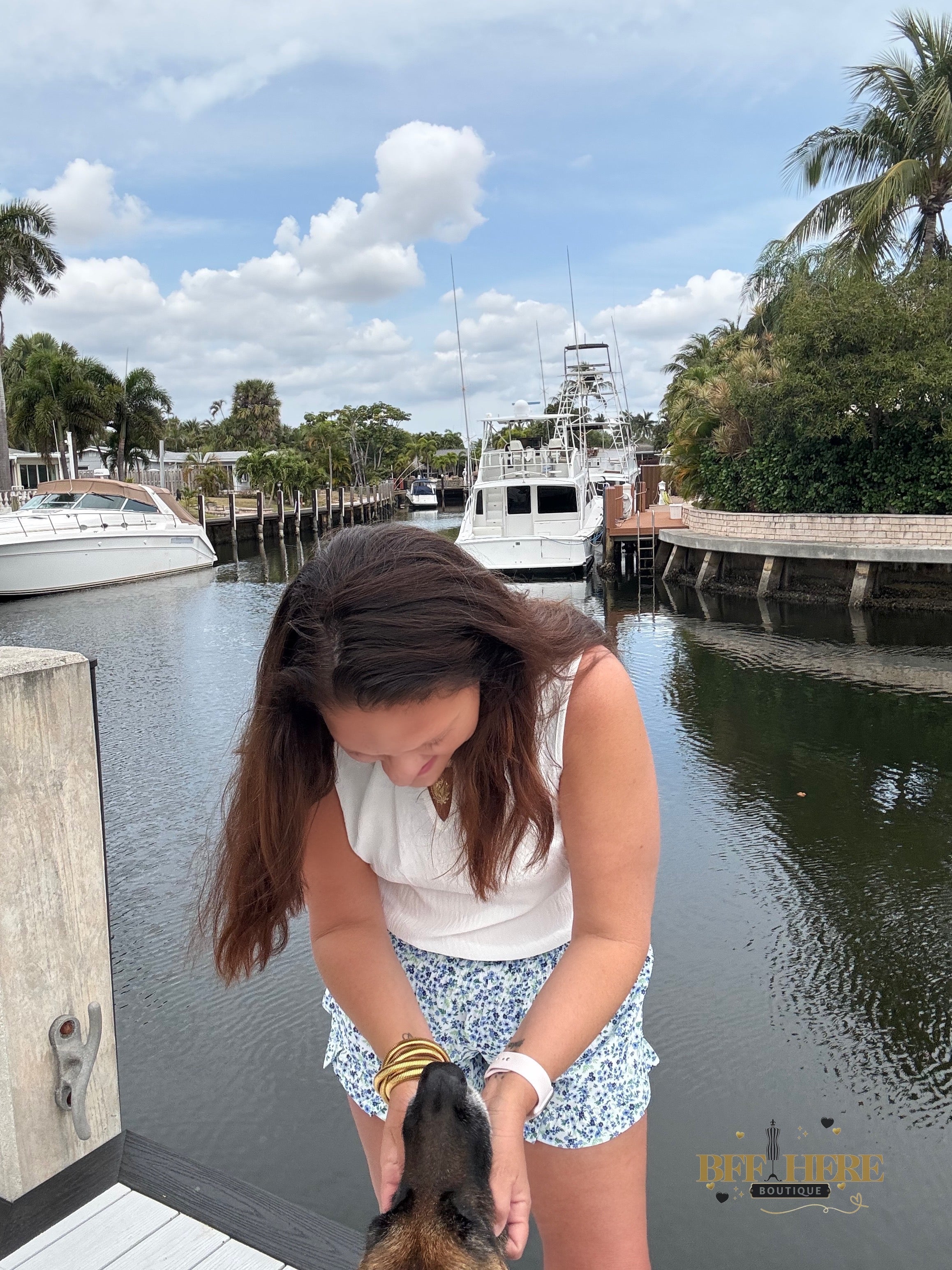 Sunny Strolls High Waisted Shorts / Blue Floral by Jess Lea - BFF Here