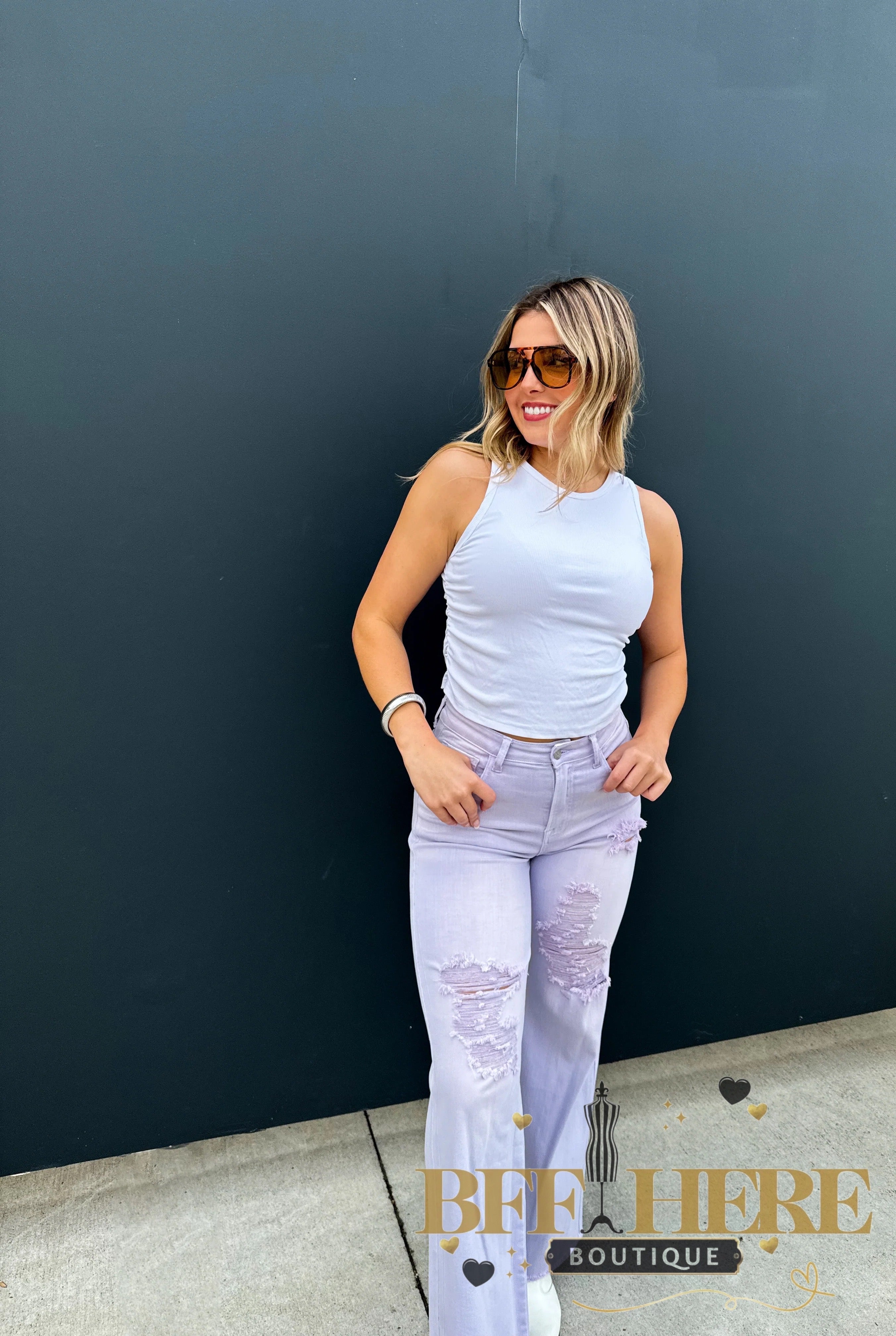 Pastel Blakeley Distressed Jeans by Blakeley - BFF Here