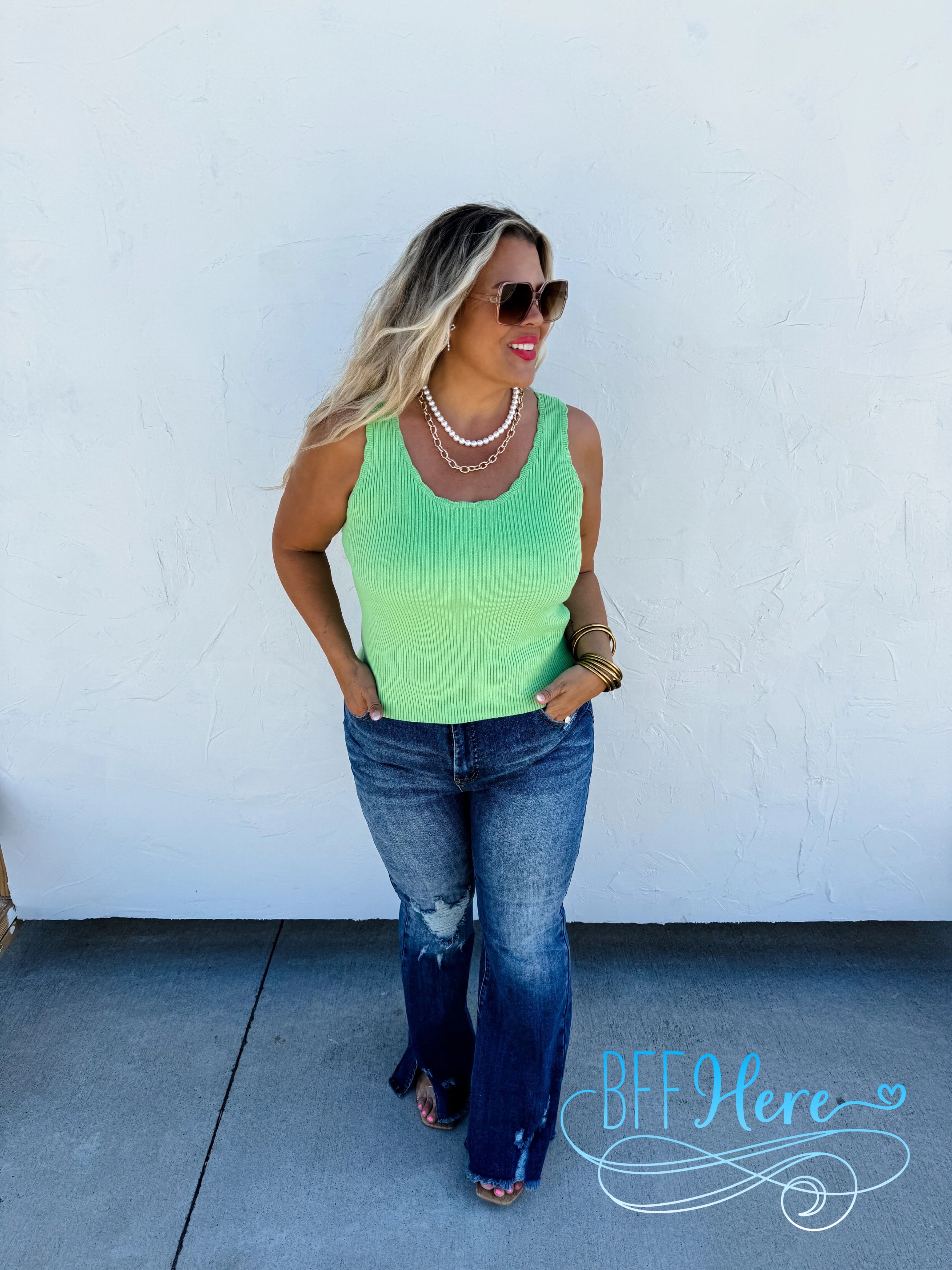 PREORDER: Lillian Scalloped Knit Tank by Blakeley / Choice of Color (Ships Beginning of May) - BFF Here