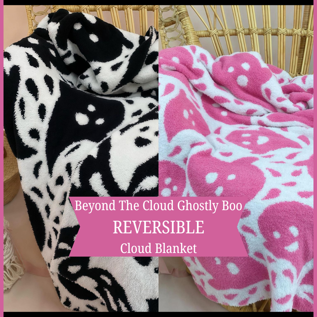 PREORDER: Beyond The Cloud Ghostly Boo Reversible Cloud Blanket by JadyK (Ships Beginning of October) - BFF Here