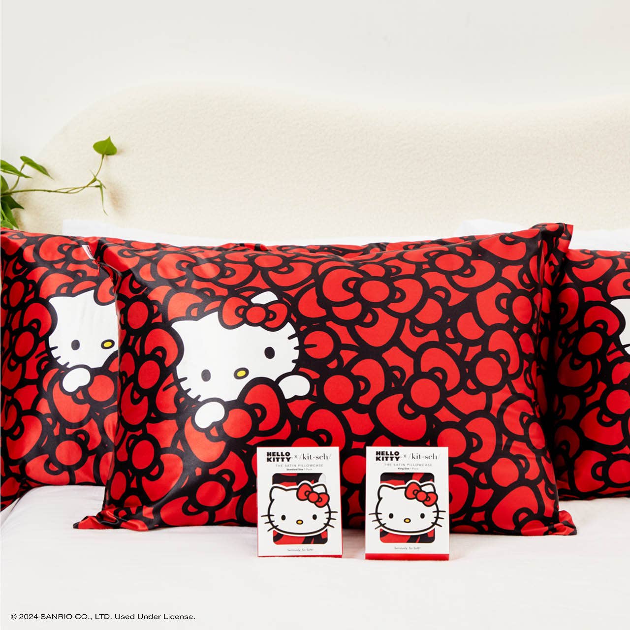 Hello Kitty x Kitsch Pillowcase Standard - Kitty in a Sea of Bows - BFF Here