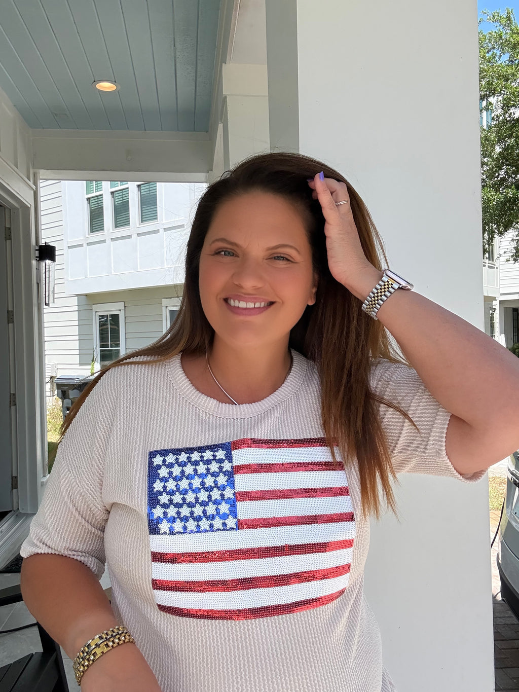 Oatmeal  Flag Top by HeimishUSA (ARRAY) — Ships 2-3 weeks - BFF Here