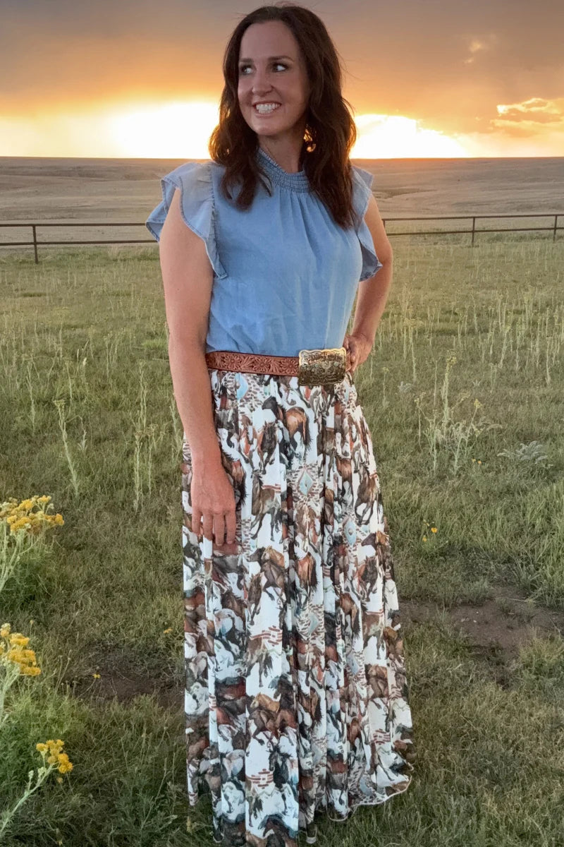 Open Range Maxi Skirt by Sterling Kreek