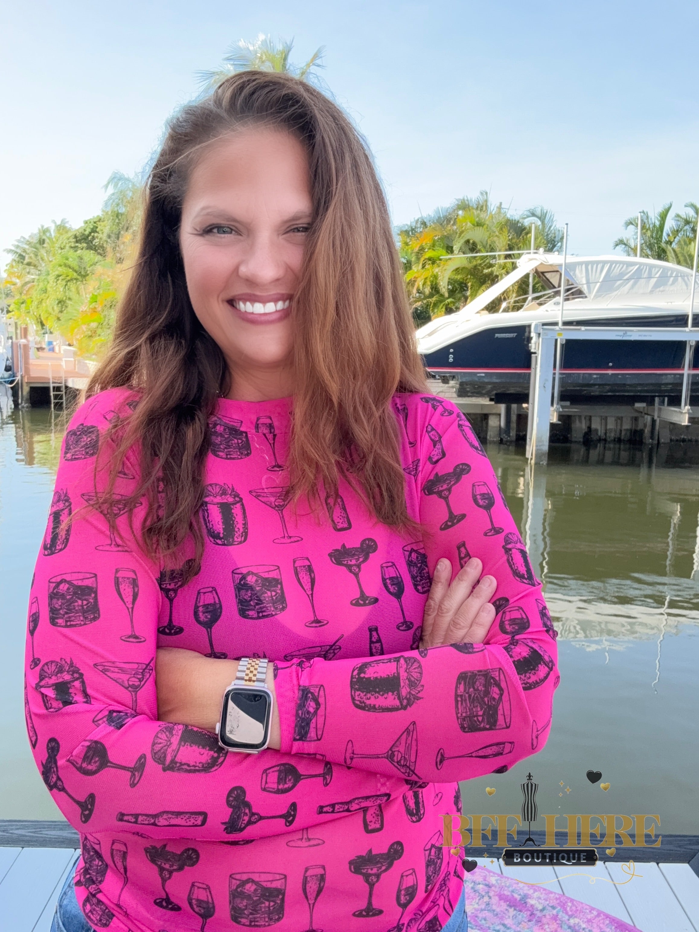 Buy You A Drink Mesh Top - BFF Here