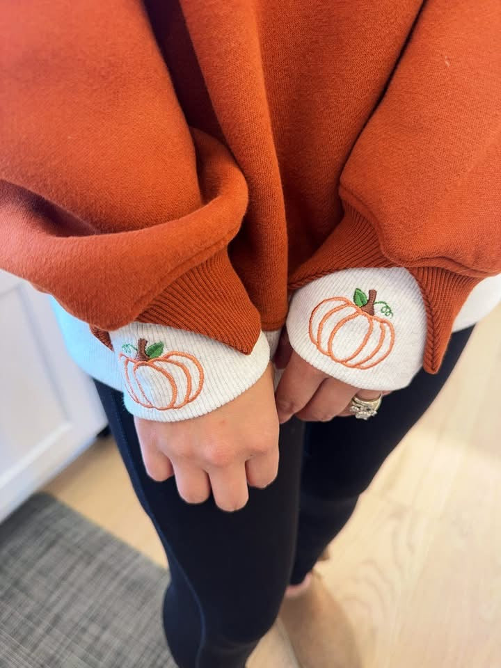 PREORDER: Pretty Little Pumpkins Layerpop™ Double Cuffs Sweatshirt by JadyK (ETA: September)
