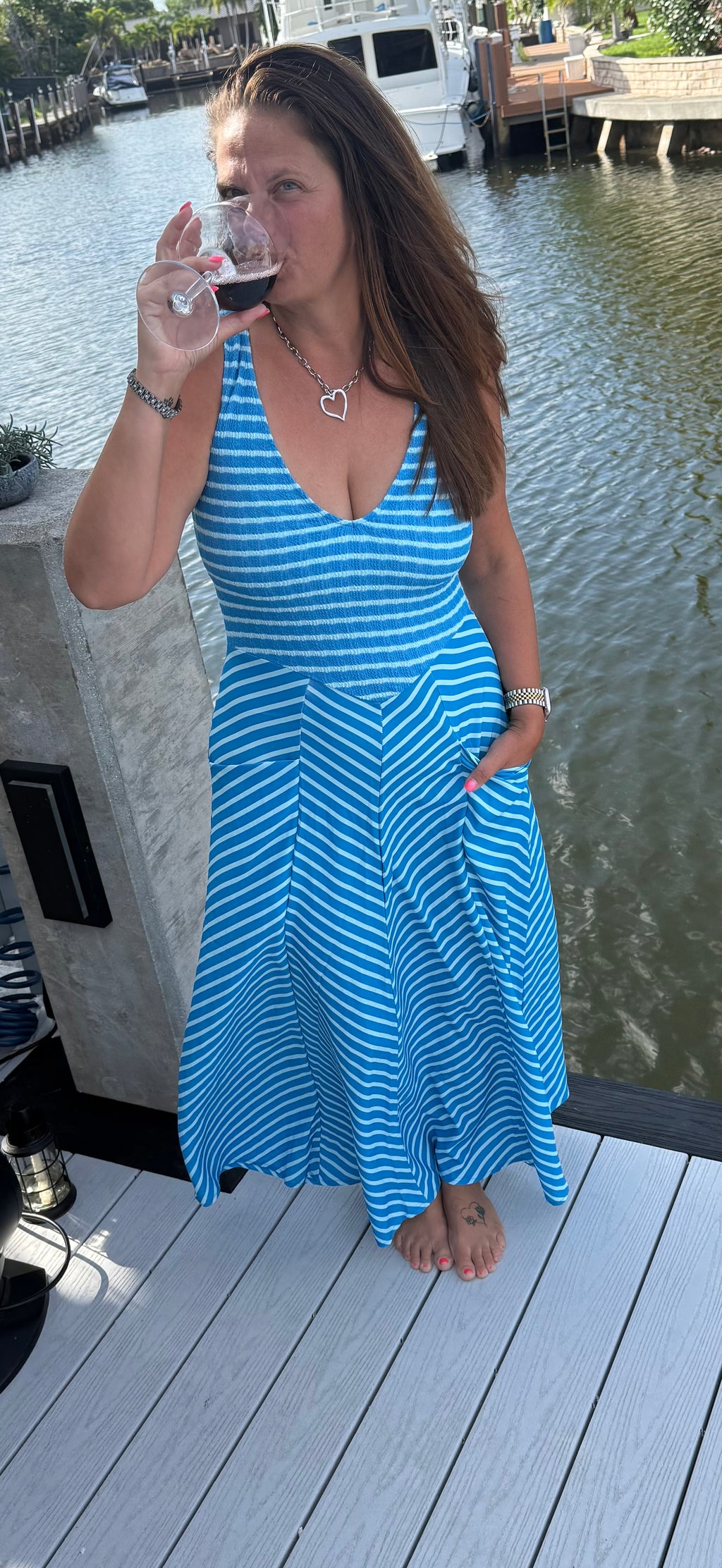 Luciana Stripe Dress by Blakeley - BFF Here