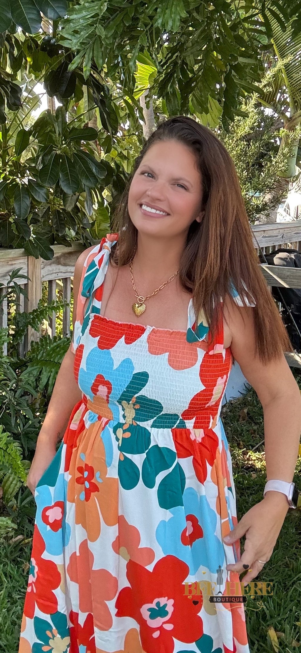 Tropical Charm Smocked Dress - BFF Here