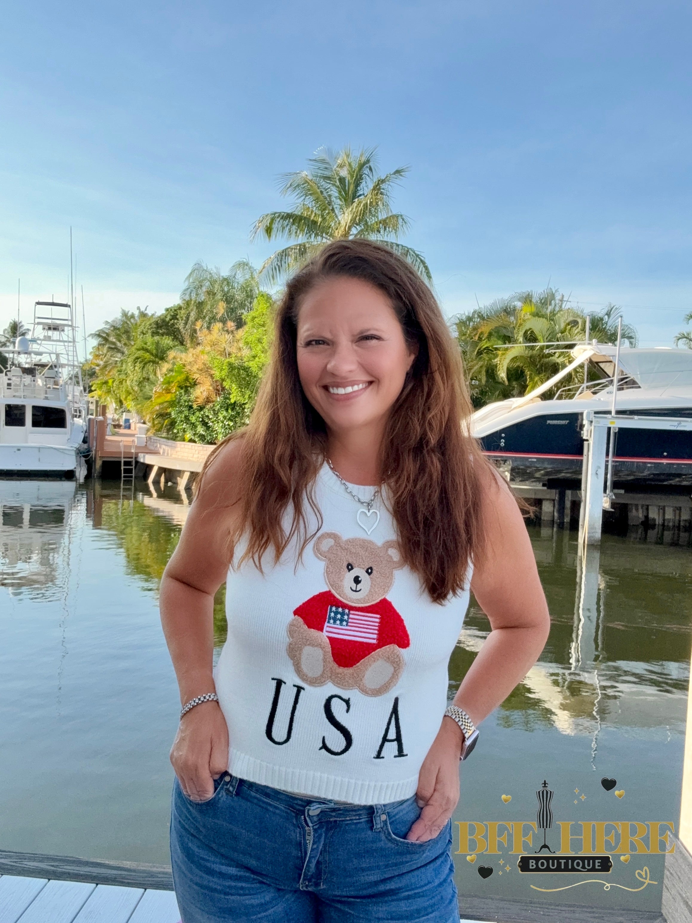 Stars & Teddy USA Sweater Tank by Sweet Lovely by Jen - BFF Here