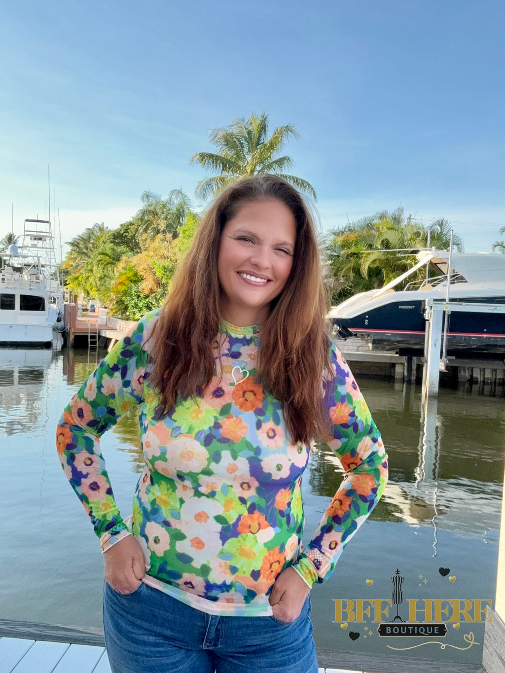 Bloom Brightly Floral Mesh Top - BFF Here