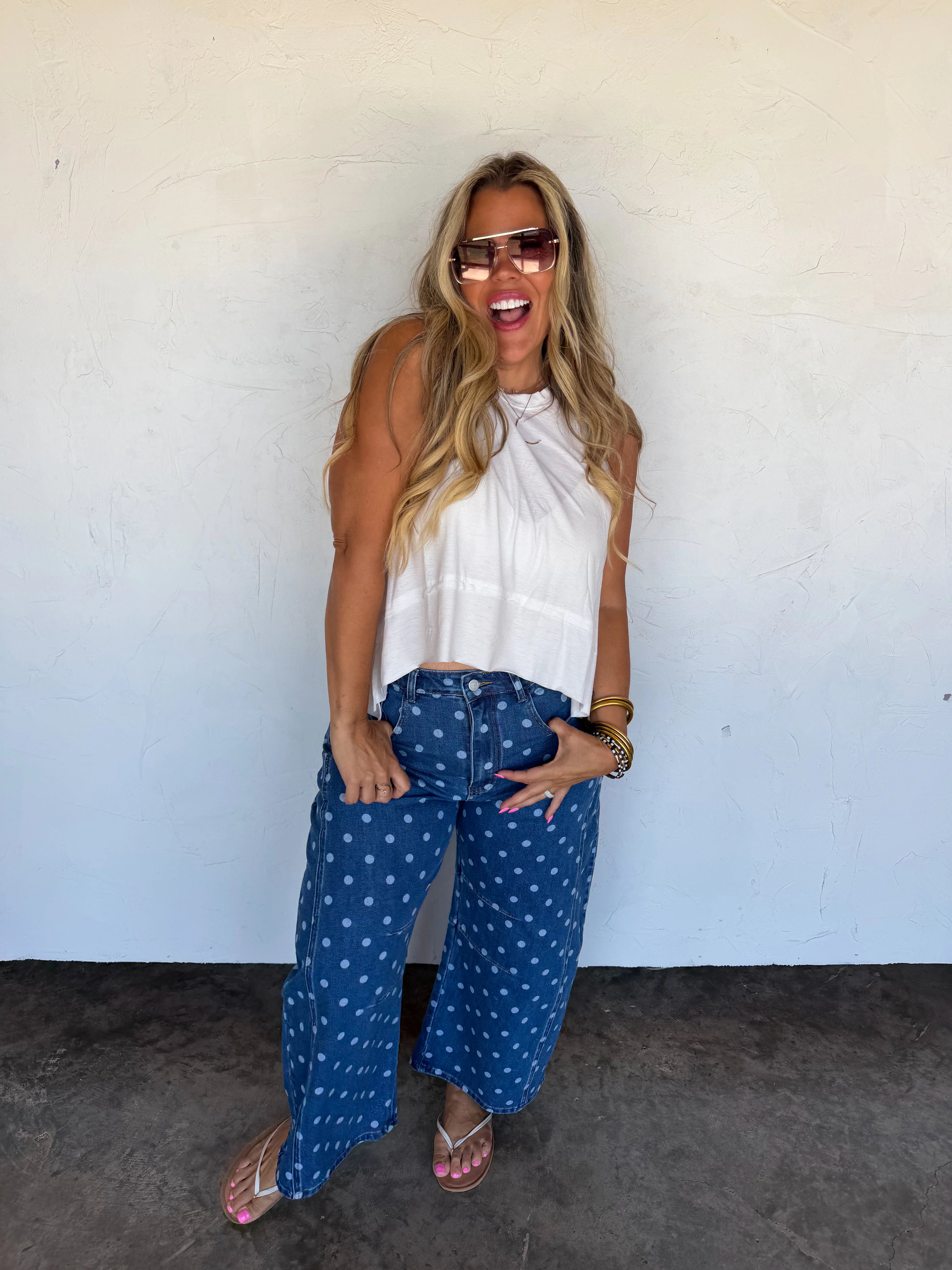 PREORDER: DARLING DOT BARREL JEANS by Blakeley (ETA: July)