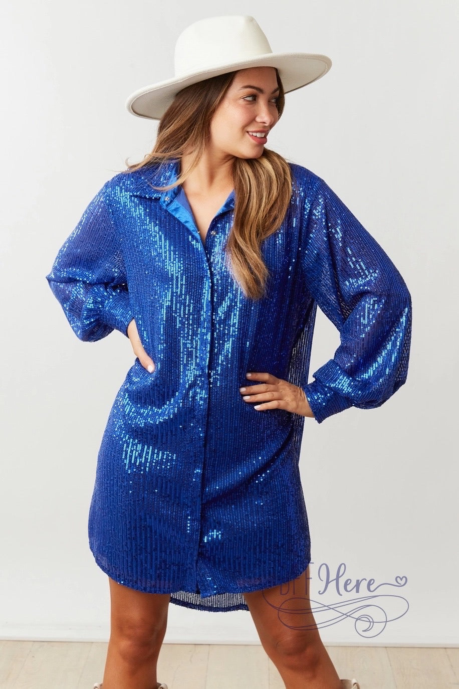 Shimmer & Shine: The Ultimate Sequin Shirt Dress for Showstopping Elegance / Choice of Color - BFF Here