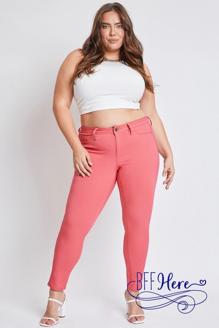 Spring Fling Hyperstretch Mid-Rise Skinny Jean / Choice of Color by YMI - BFF Here