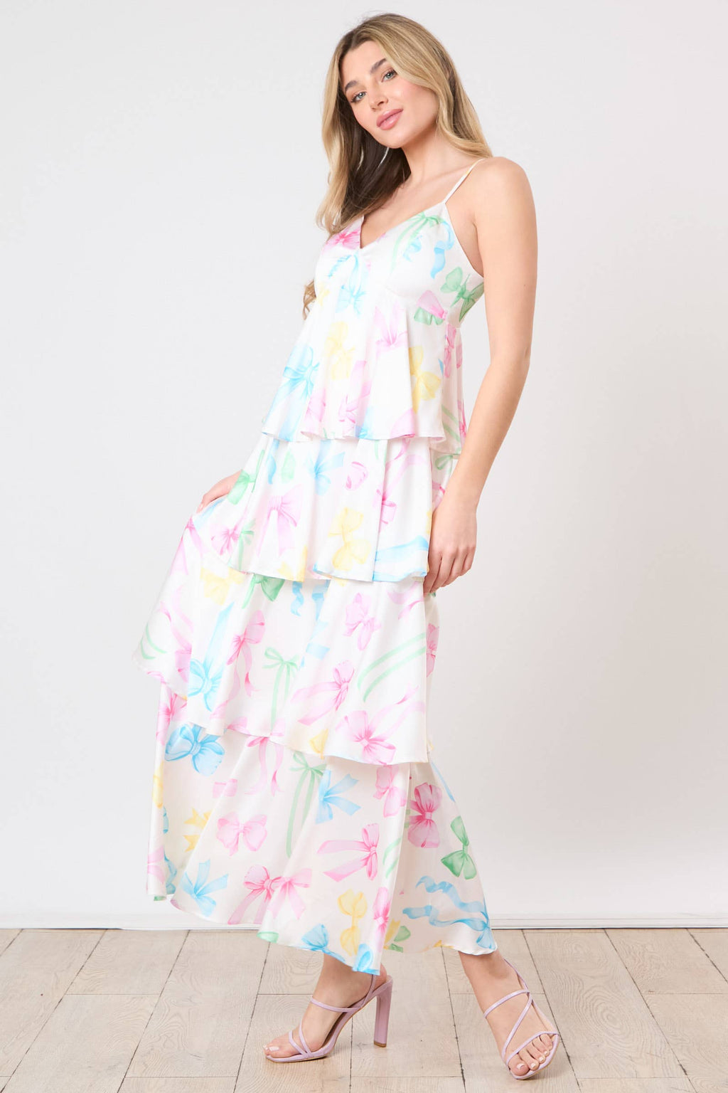 Bowtiful Dreams: Pastel Tiered Maxi Dress - BFF Here