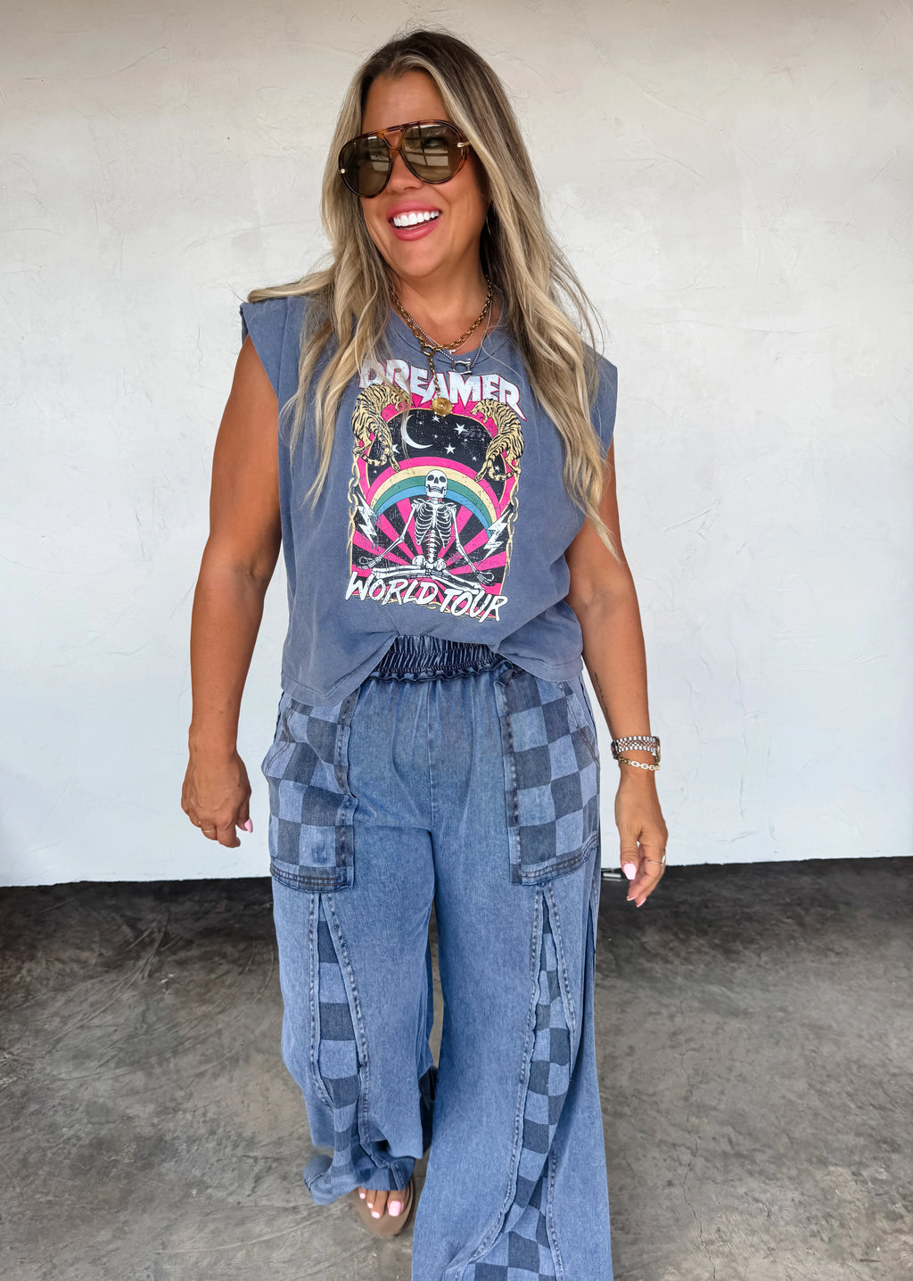 PREORDER: Groove On Checker Flare Pants (ETA: End of November) - BFF Here