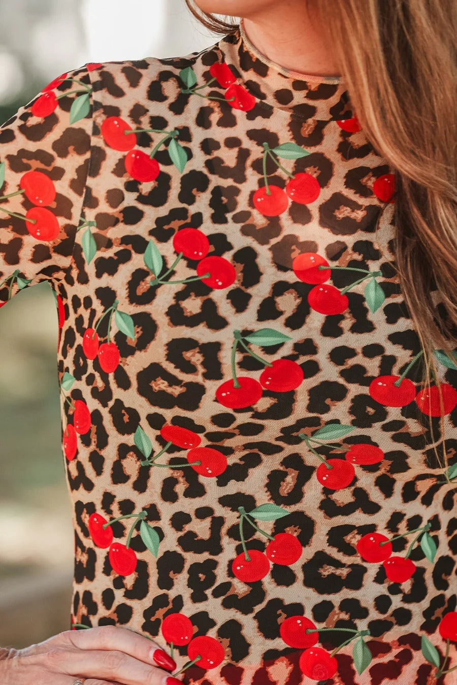 Kora Short Sleeve Mesh Top / Cherries Gone Wild by Jess Lea - BFF Here