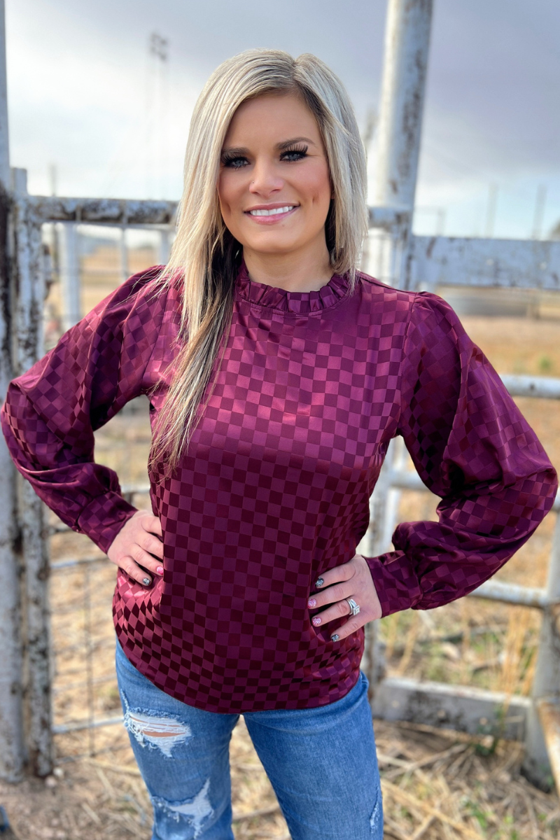 Merry In Cranberry Top by Sterling Kreek