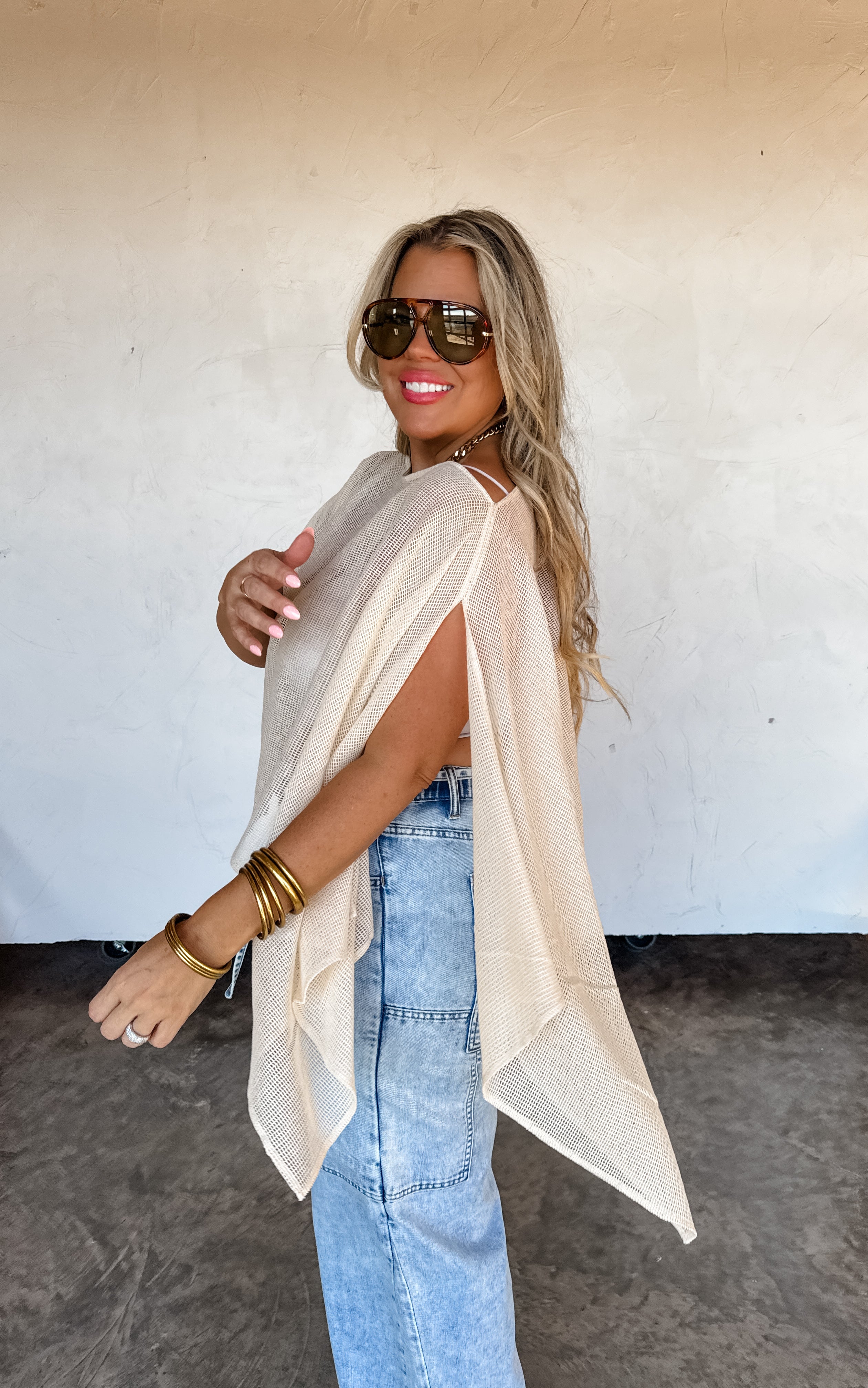 PREORDER- ROMEE MESH PONCHO - BFF Here