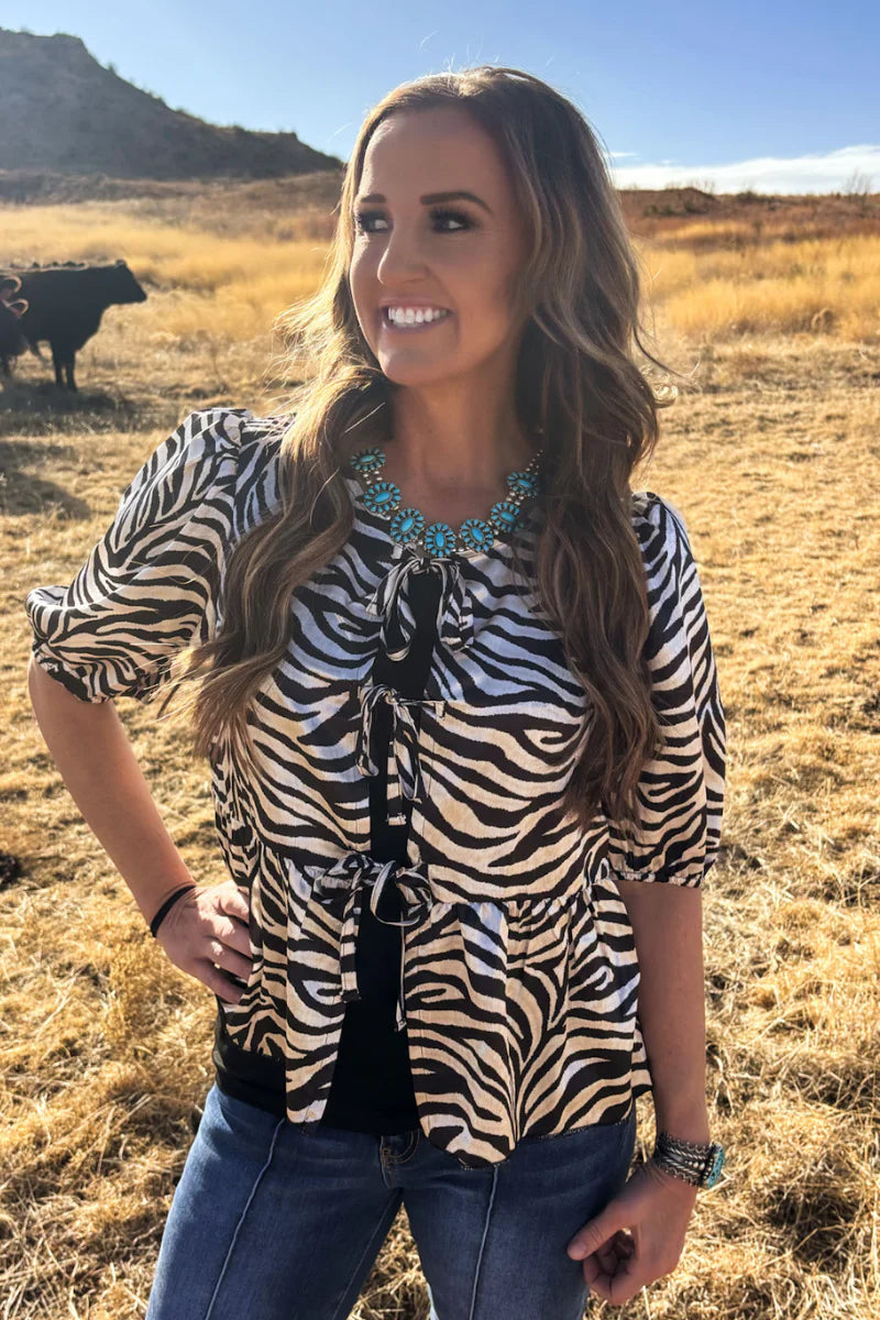 Cowgirl Safari Tie Top by Sterling Kreek - BFF Here