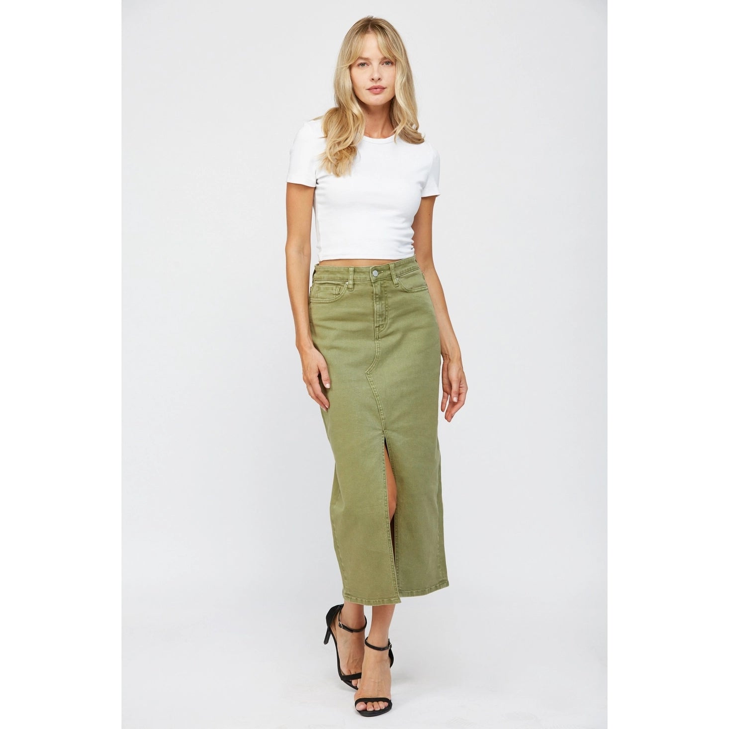 Midi with Front Slit Skirt / Emory by Mica Denim (ARRAY) — Ships 2-3 weeks - BFF Here