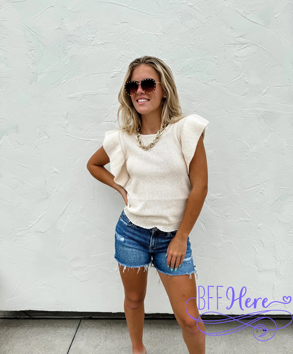 PREORDER: Chic Frills: Ruffle Sleeve Knit Top / Choice of Color by Jodifl (Ships Beginning of April) - BFF Here