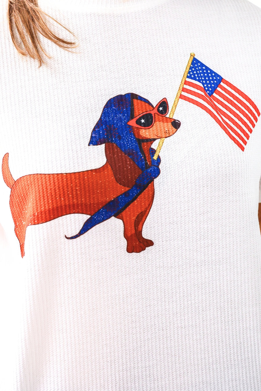 PREORDER- Patriotic Pup Waffle Tee - BFF Here