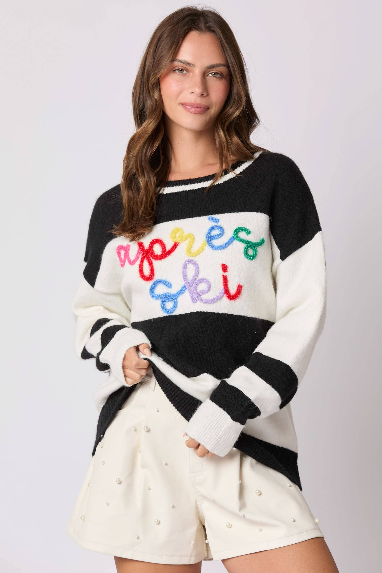 Après Ski Sweater - Bold Stripes, Cozy Vibes - BFF Here