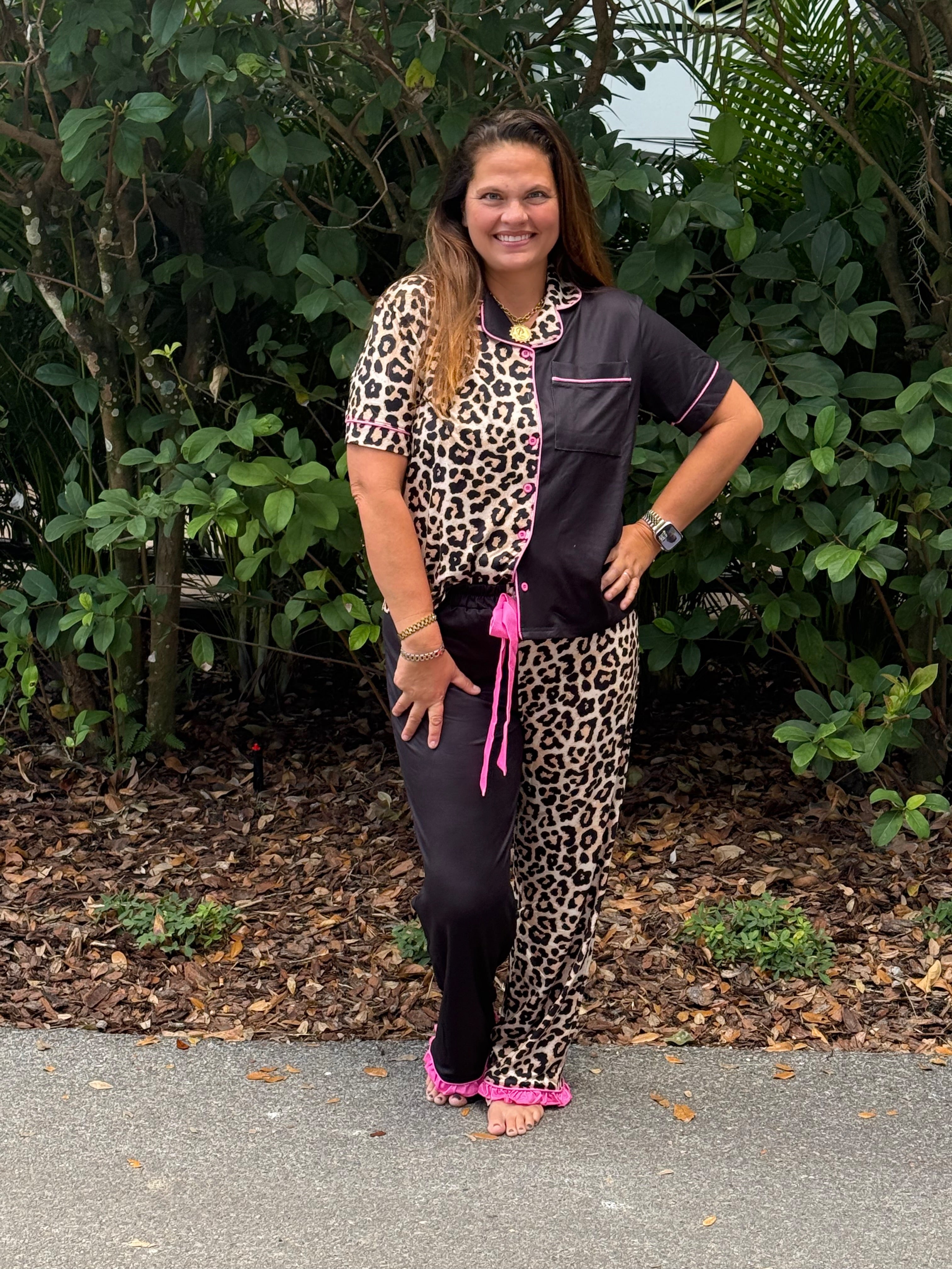 Double Take Leopard Ruffle Pajama Set by Jess Lea - BFF Here